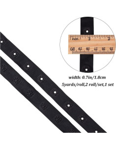 Cinta de Botones a Presión GORGECRAFT 10 Yardas 18mm Negra 2