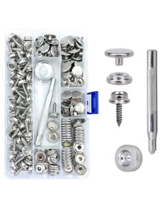 Kit de Botones de Lona Maerd 152 Piezas Acero Inoxidable