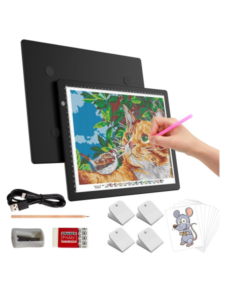 Caja de Luz LED Elice A4 para Calcar y Dibujar, Brillo Ajustable