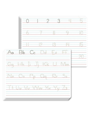 8 Pizarras Borrables Doble Cara SpriteGru para Letras y Números
