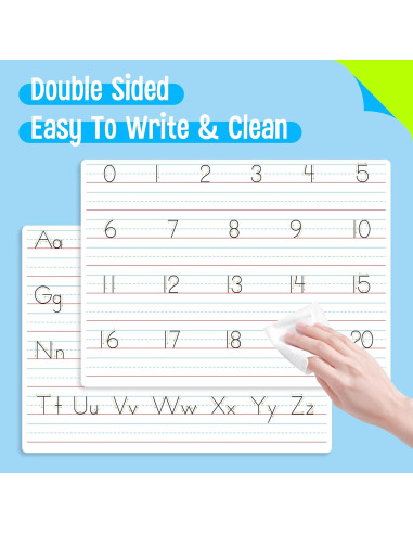 8 Pizarras Borrables Doble Cara SpriteGru para Letras y Números