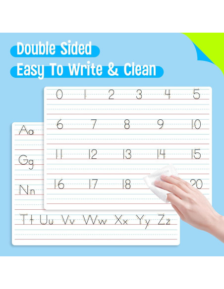 8 Pizarras Borrables Doble Cara SpriteGru para Letras y Números