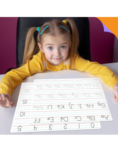 8 Pizarras Borrables Doble Cara SpriteGru para Letras y Números