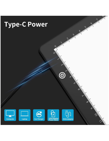 Caja de Luz LED Elice A4 para Calcar y Dibujar, Brillo Ajustable