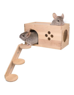 Casa de Madera YKD para Chinchilla Extra Grande - Refugio Ventilado