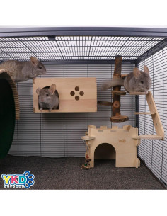 Casa de Madera YKD para Chinchilla Extra Grande - Refugio Ventilado 2