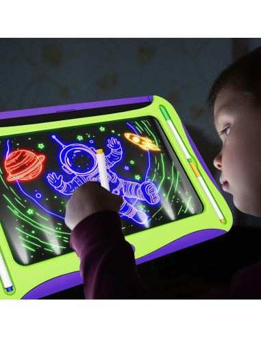 Tablero de Dibujo LED Mejcfari para Niños con 9 Tarjetas