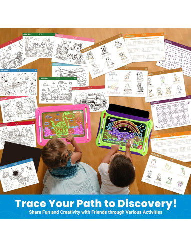 Tablero de Dibujo LED Mejcfari para Niños con 9 Tarjetas