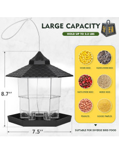 Comedero para Aves Colgante Gbekery Plegable 0.91 kg 2