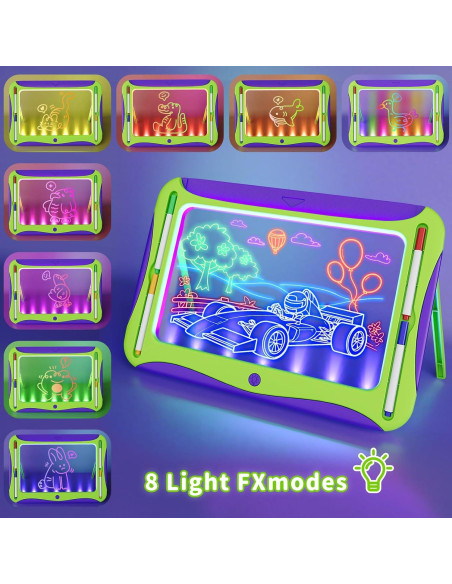 Tablero de Dibujo LED Mejcfari para Niños con 9 Tarjetas