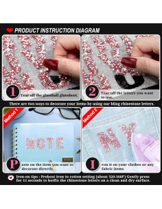 Stickers Letras Rhinestone Locacrystal 34Pcs 4cm Plata Rosa 2