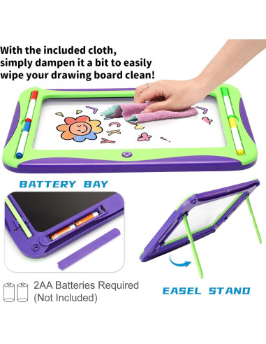 Tablero de Dibujo LED Mejcfari para Niños con 9 Tarjetas