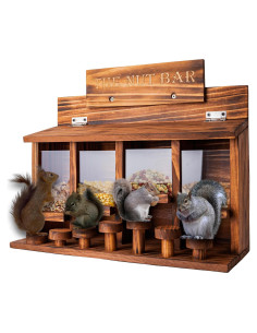 Mesa de Alimentación para Ardillas CODIN - Madera Quemada 40.64x30.48 cm