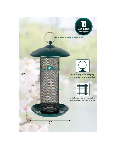Alimentador de Aves Gtongoko 1.13 kg Metal Verde Colgante