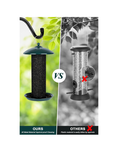 Alimentador de Aves Gtongoko 1.13 kg Metal Verde Colgante