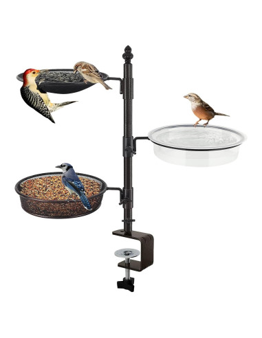 Comedero para Pájaro Urban Deco de 3 Niveles en Bronce