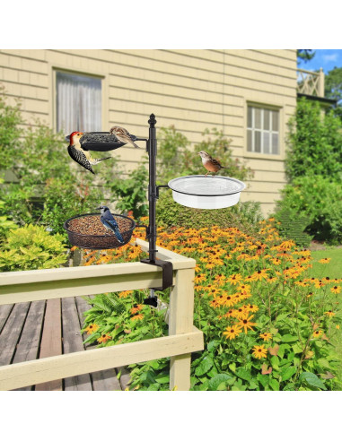 Comedero para Pájaro Urban Deco de 3 Niveles en Bronce