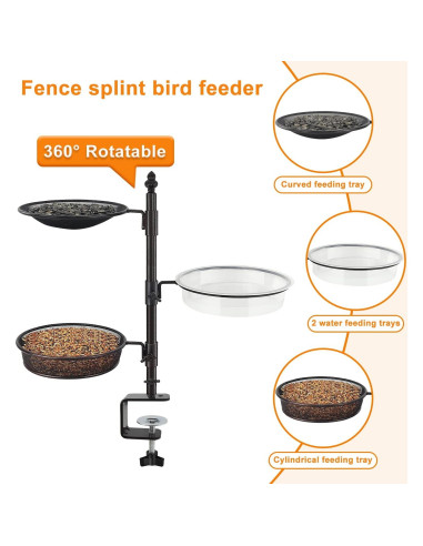 Comedero para Pájaro Urban Deco de 3 Niveles en Bronce