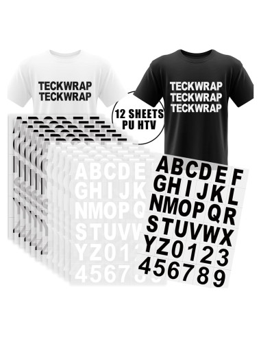 Letras Termoadhesivas TECKWRAP 12 Hojas 432 Piezas Vinilo