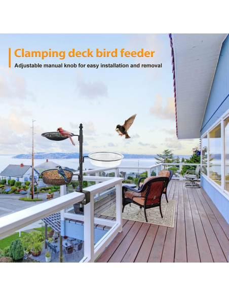 Comedero para Pájaro Urban Deco de 3 Niveles en Bronce