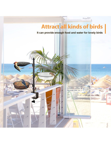 Comedero para Pájaro Urban Deco de 3 Niveles en Bronce