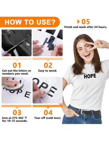 Letras Termoadhesivas TECKWRAP 12 Hojas 432 Piezas Vinilo