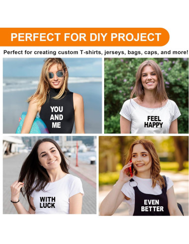 Letras Termoadhesivas TECKWRAP 12 Hojas 432 Piezas Vinilo