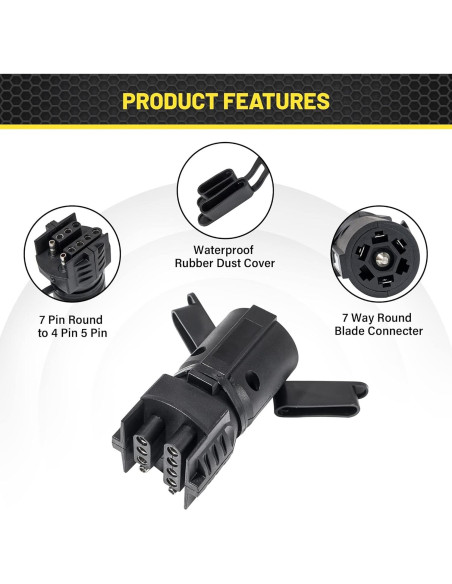 Adaptador de Remolque Oyviny 7 Pines a 4 y 5 Pines Plug & Play
