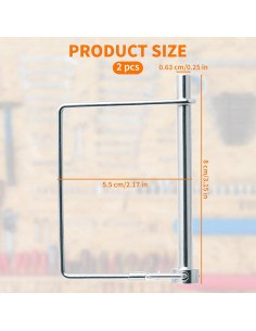 Pasador de Enganche Cuadrado 2 Pcs LUSTRIB 14x20 cm Acero 2