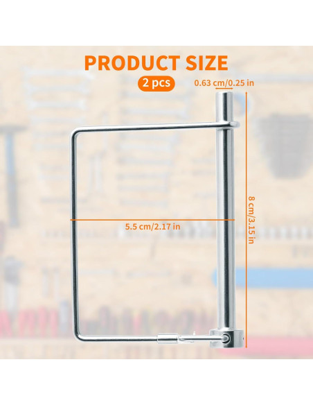 Pasador de Enganche Cuadrado 2 Pcs LUSTRIB 14x20 cm Acero