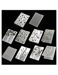 Set de 10 Carpetas de Embossing ZKer para Manualidades 14.5x10.5 cm