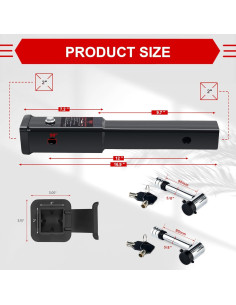 Extensor de Remolque TYT 18 Pulgadas para Receptor 2" 2