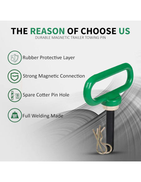 Pasador Magnético VIRTIONZ Verde - 2 Paquetes, 2.54 cm