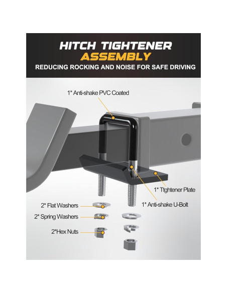 Apretador de Enganche Antivibración RETRUE 2" (5.08 cm) Negro