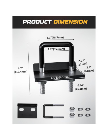 Apretador de Enganche Antivibración RETRUE 2" (5.08 cm) Negro