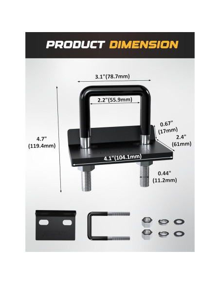 Apretador de Enganche Antivibración RETRUE 2" (5.08 cm) Negro