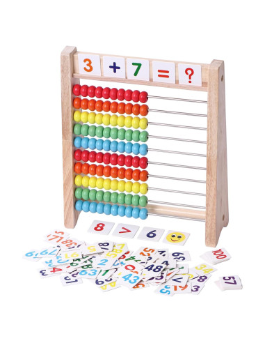 Ábaco Educativo de Madera Flzoaveus - Conteo y Matemáticas 3-7 Años