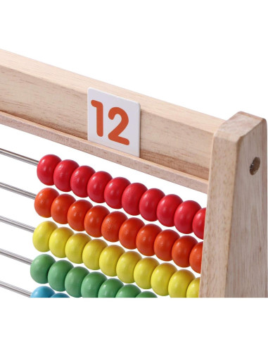 Ábaco Educativo de Madera Flzoaveus - Conteo y Matemáticas 3-7 Años