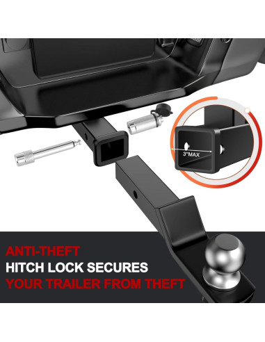 Cerradura de enganche de remolque Ayleid 5/8" antirrobo 2 paquetes