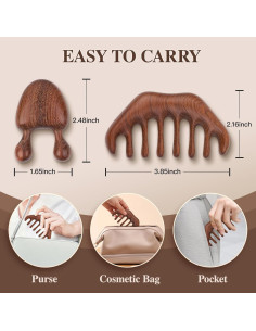 Juego de Masajeador de Cuero Cabelludo Madera Sándalo Nasrslla 2