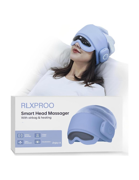 Masajeador de Cabeza y Ojos RLXPROO FB-02 con Calor y Bluetooth Masajeador de Cabeza y Ojos RLXPROO FB-02 con Calor y Bluetooth