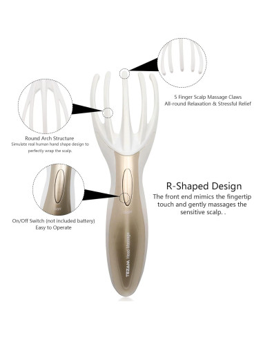 Masajeador Eléctrico de Cabeza Tezam - 5 en 1, Alivio Estrés