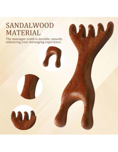 Peine de Masaje de Madera Sándalo Panthra 12.5x5.7cm 2