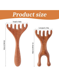 Masajeador de Cuero Cabelludo de Madera BOXOB - 2 Piezas 2