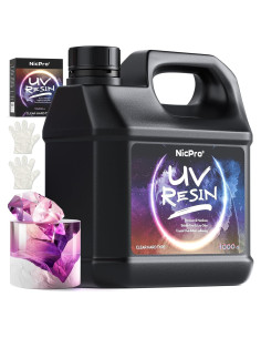 Resina UV 1000g Nicpro - Pegamento Epóxico Cristalino Bajo Olor