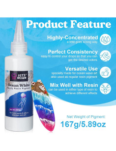 Pigmento de Resina Epoxy Blanco Oceánico LET'S RESIN 167g 2