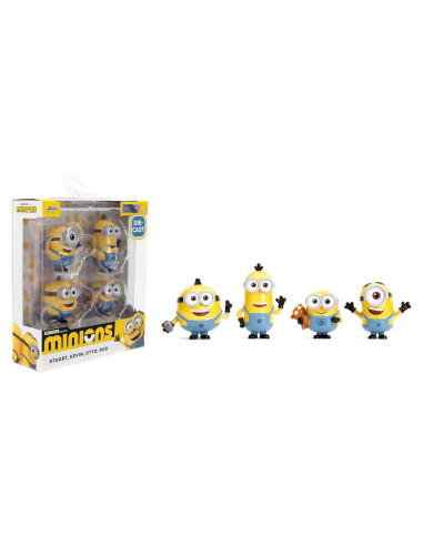 Figuras de Metal Minions Jada 4-Pack - Stuart, Kevin, Otto, Bob