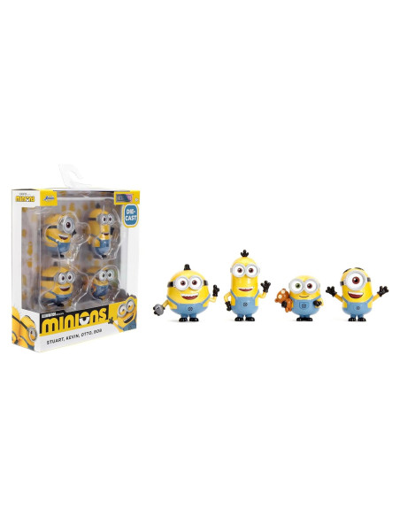 Figuras de Metal Minions Jada 4-Pack - Stuart, Kevin, Otto, Bob Figuras de Metal Minions Jada 4-Pack - Stuart, Kevin, Otto, Bob