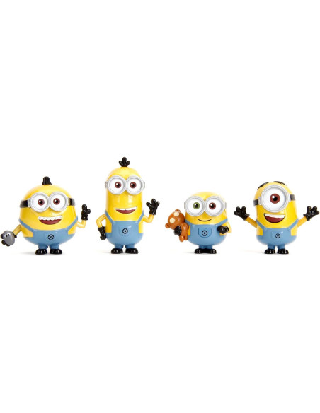 Figuras de Metal Minions Jada 4-Pack - Stuart, Kevin, Otto, Bob Figuras de Metal Minions Jada 4-Pack - Stuart, Kevin, Otto, Bob