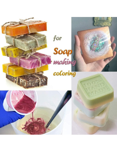 Polvo de Mica Brillante NTWJNJY - 30 Colores para Jabón y Resina